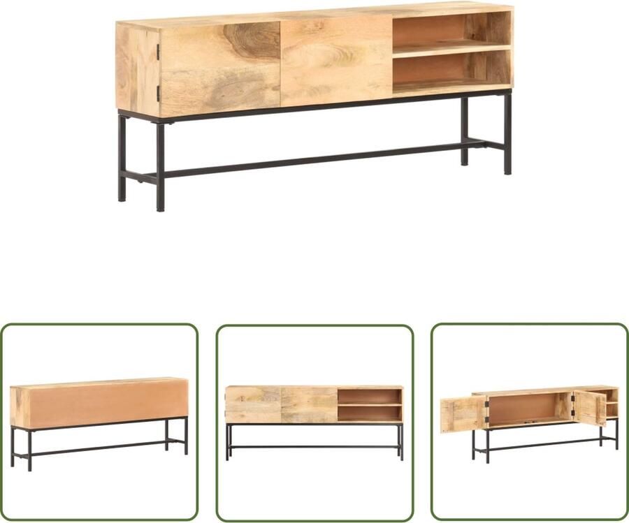 VidaXL Dressoir 145x30x60 cm massief mangohout Dressoir Mangohout Vintage Dressoir Landelijk Dressoir Salontafel - Foto 2