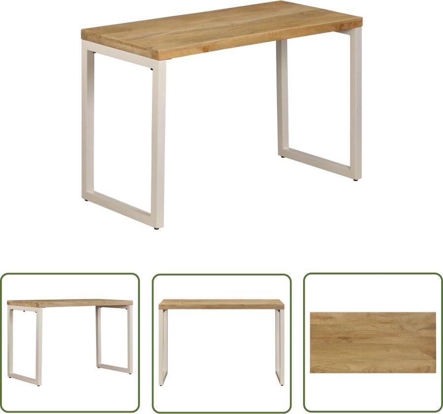 The Living Store Eettafel Mangohout 115 x 55 x 76 cm Stabiel en duurzaam Eetkamertafel Mangohout Eettafel Houten Eettafel Salontafel Diningtable - Foto 2