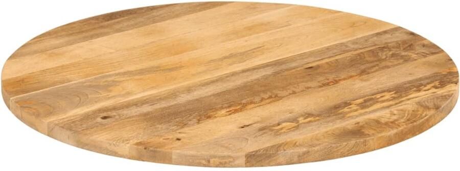 The Living Store Tafelblad rond Ø 80x2 5 cm massief ruw mangohout Houten Tafelblad Mangohout Tafelblad Vervangen Eetkamerset Rustic Design