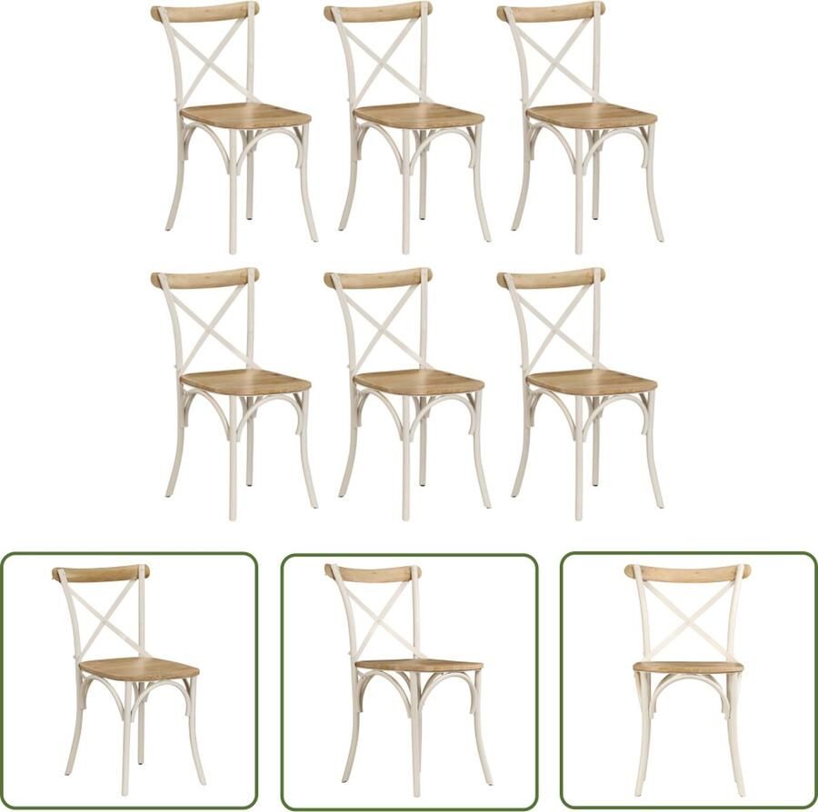 The Living Store Eetstoelen Mangohout 51 x 52 x 84 cm Kruisstoelen Eetkamerstoelen Mangohout Meubels Houten Stoelen Vintage Stoelen Kruisstoelen - Foto 2