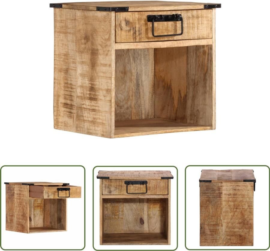 The Living Store Nachtkastje 40x30x37 cm massief mangohout Nachtkastje Mangohout Houten Kast Bedroom Furniture Living Room Decor