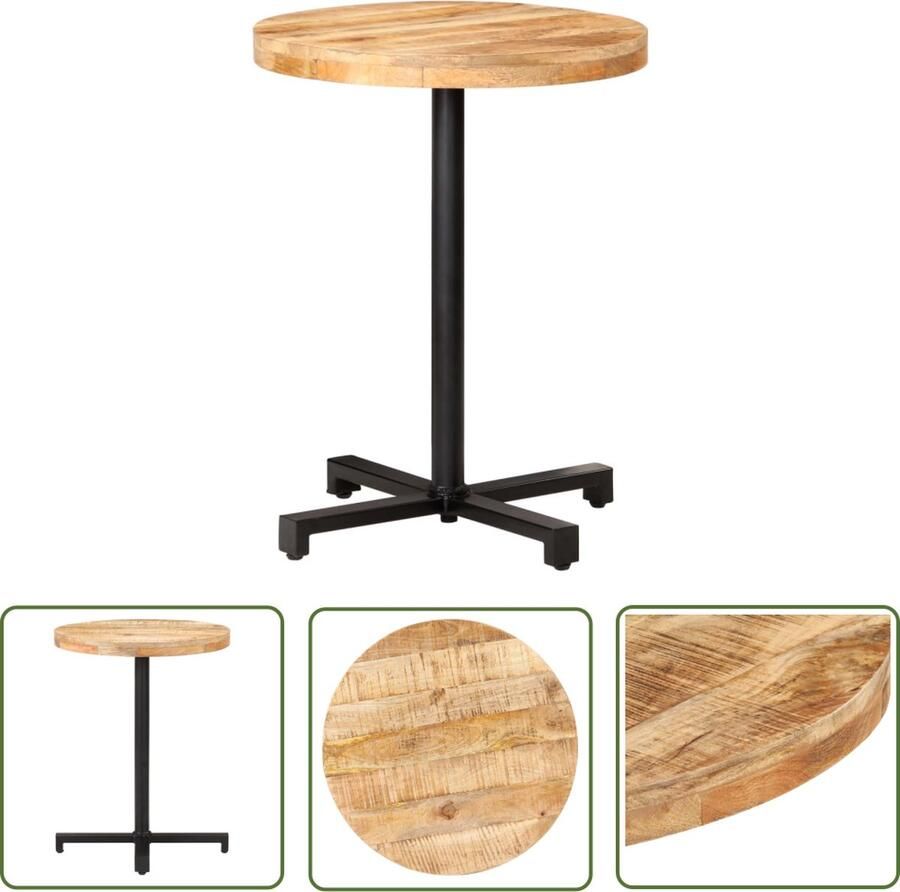 The Living Store Bistrotafel Houten á 60 x 75 cm Ruw mangohout Bistrotafel Mangohout Tafel Buitentafel Eetkamerstoel Terras Meubilair