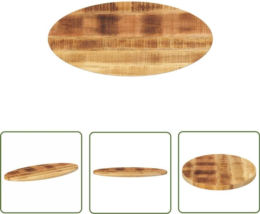 The Living Store Mangohouten Tafelblad 120 x 50 x 2.5 cm Rustiek Massief Ruw Hout Houten Tafelblad Mangohout Tafelblad Oval Tafellaag Vintage Tafelblad Rustic Tafelblad