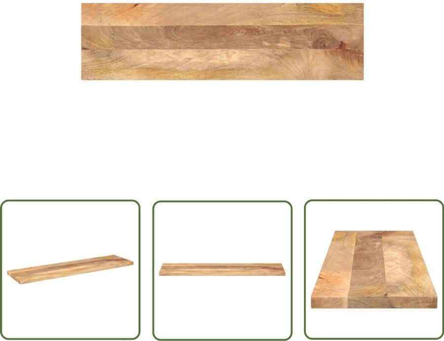 VidaXL Mangohout Tafelblad Houten Tafelblad rechthoekig 100x30x3 8 cm massief mangohout Tafelblad Vervangen Rustic Tafelblad Eetkamertafel Blad