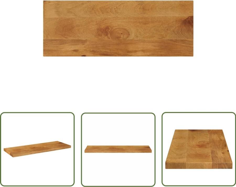 The Living Store Tafelblad rechthoekig 70x20x2 5 cm massief mangohout Houten Tafelblad Mangohout Tafelblad Vervangen Rustic Design Vintage Tafelblad