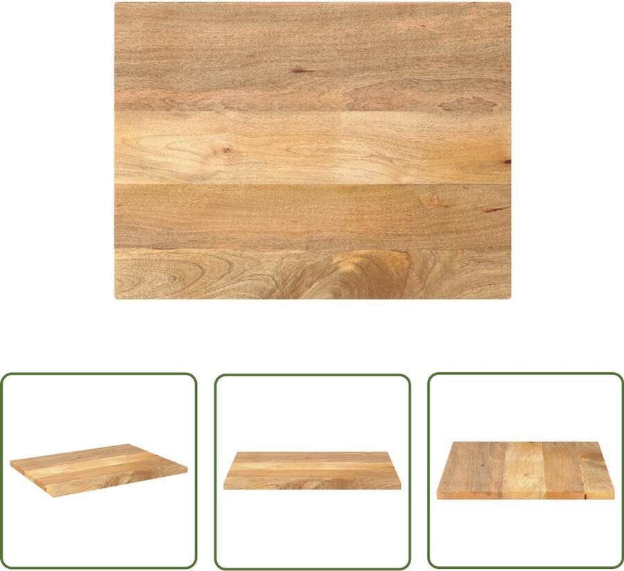 The Living Store Tafelblad rechthoekig 80x70x3 8 cm massief mangohout Houten Tafelblad Mangohout Tafelblad Rechte Tafel Vintage Tafel Landelijke Tafel