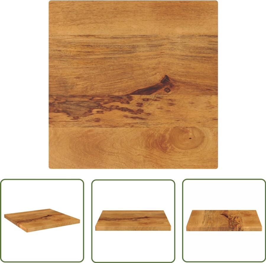 VidaXL Tafelblad vierkant 40x40x2 5 cm massief mangohout Houten Tafelblad Mangohout Tafelblad Vervangen Rustic Tafellamp Vintage Tafelblad