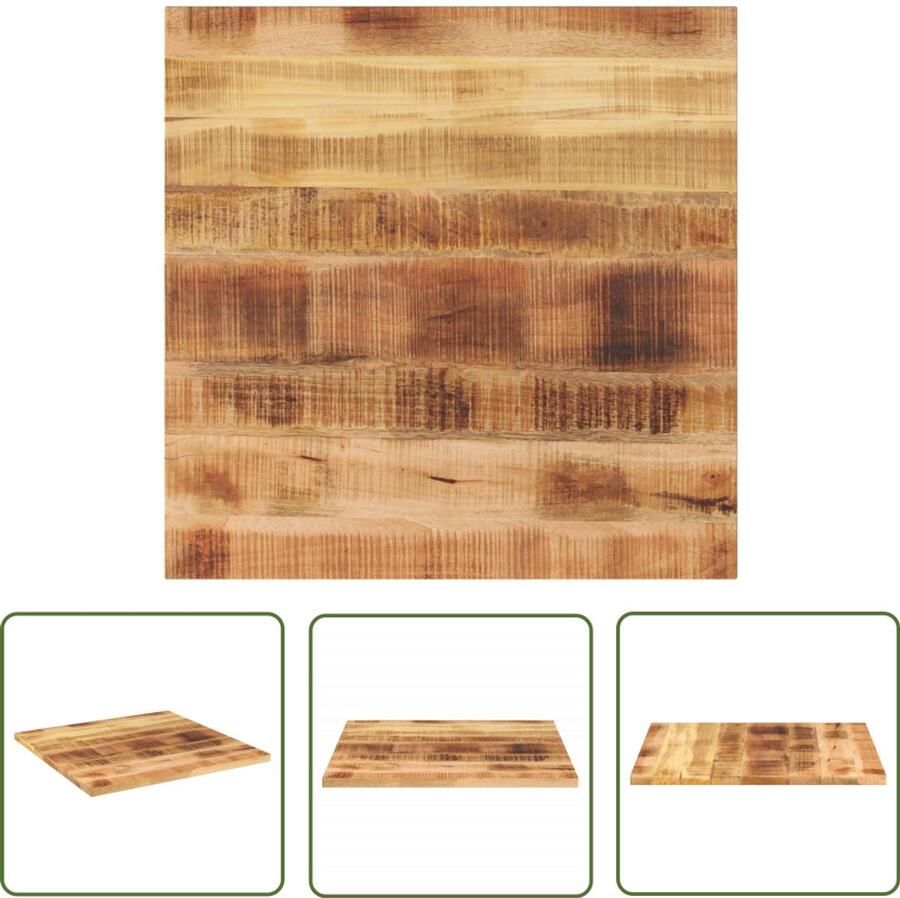 VidaXL Tafelblad vierkant 70x70x3 8 cm massief ruw mangohout Houten Tafelblad Mangohout Tafelblad Vintage Tafelblad Landelijk Tafelblad Vervangen