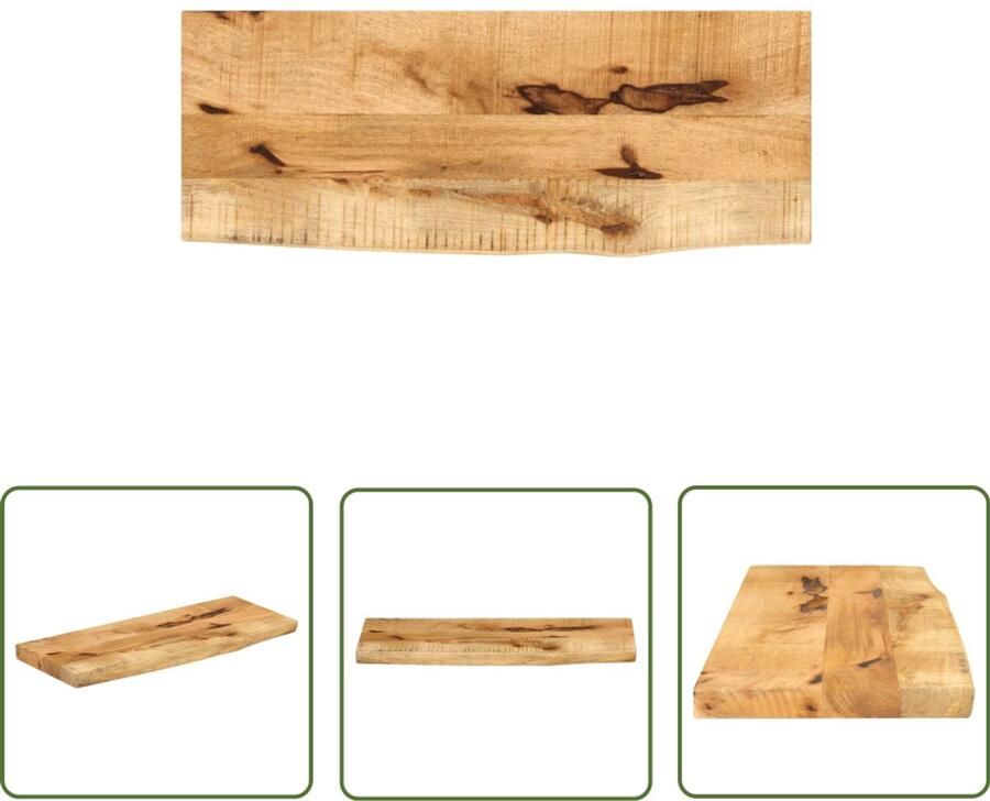 The Living Store Tafelblad met natuurlijke rand 70x30x2 5 cm massief mangohout Tafelblad Mangohout Tafel Accessoires Tweedehands Tafel Vintage Tafel