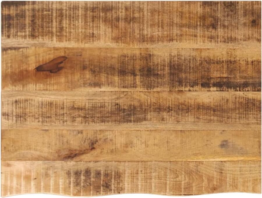 The Living Store Mangohout Tafelblad 90 x 60 x 2.5 cm Rustieke Natuurlijke Rand Tafelblad Mangohout Naturel Vintage Rustic