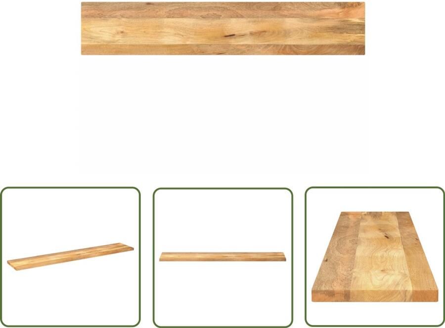 The Living Store Tafelblad rechthoekig 180x20x2 5 cm massief mangohout Tafelblad Mangohout Rustic Vintage Keuken
