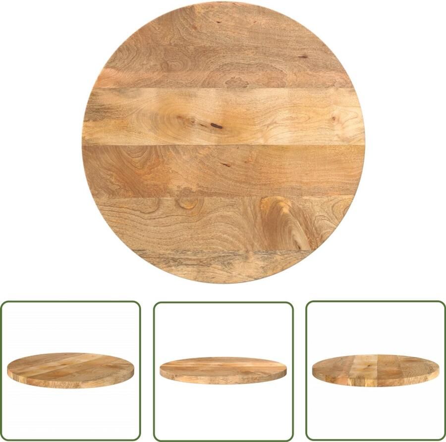 VidaXL Tafelblad rond Ø 40x3 8 cm massief ruw mangohout Tafelblad Mangohout Vintage Tafel Salontafel Bijzettafel