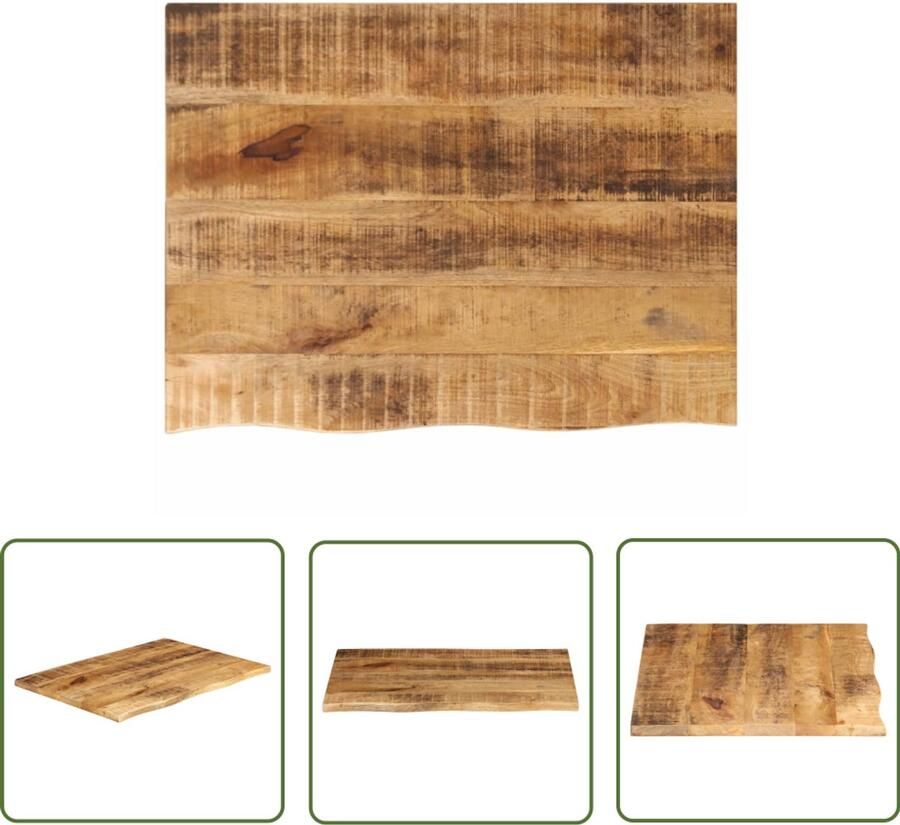 VidaXL Tafelblad met natuurlijke rand 70x60x2 5 cm massief mangohout Tafeltblad Mangohout Tafelblad Massief Vintage Tafel Landelijke Tafel