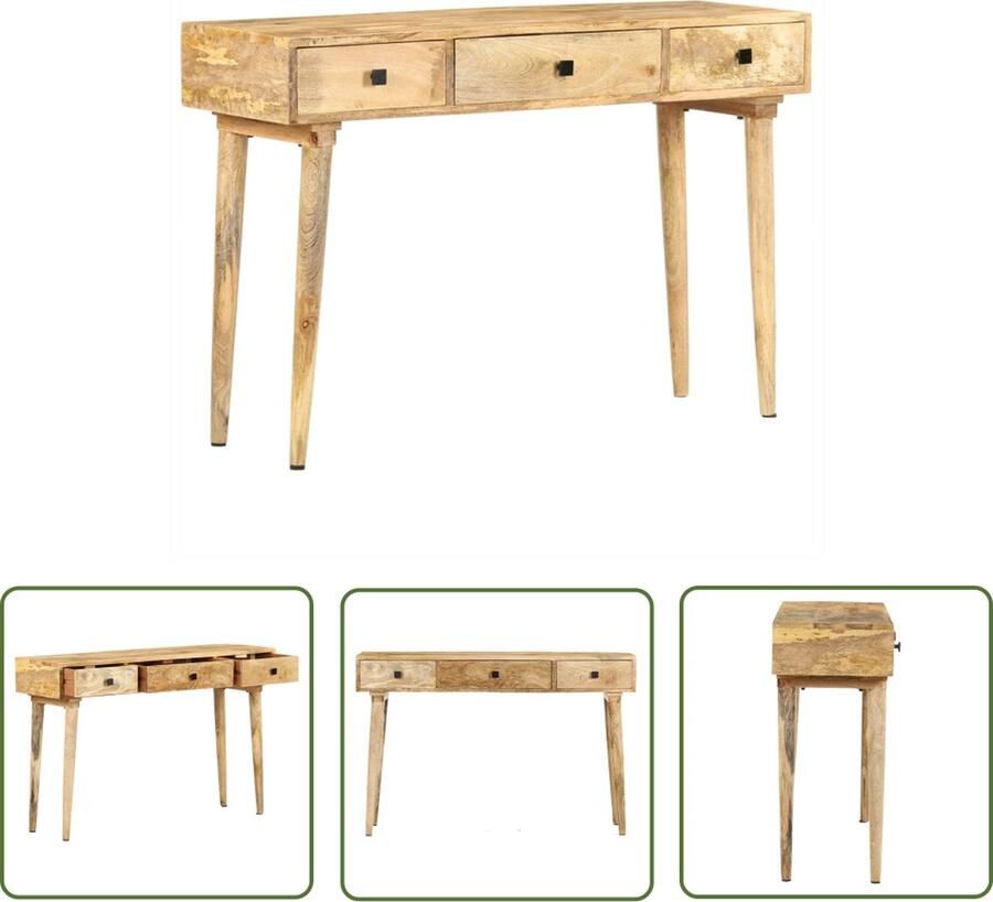 The Living Store Wandtafel Rustiek Mangohout 115 x 35 x 76 cm Massief hout Wandtafel Mangohout Rustic Entreetafel Bijzetkast - Foto 2
