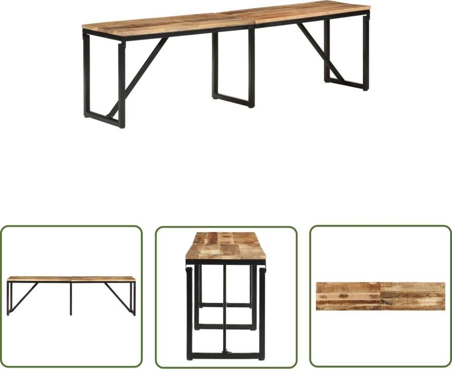 The Living Store IndustriÃle Bank Mangohout 160 x 35 x 46 cm Massief en Stevig Handleiding Inbegrepen Industriele Bank Mangohouten Bank Vintage Bank Stoere Bank Woonaccessoires - Foto 2