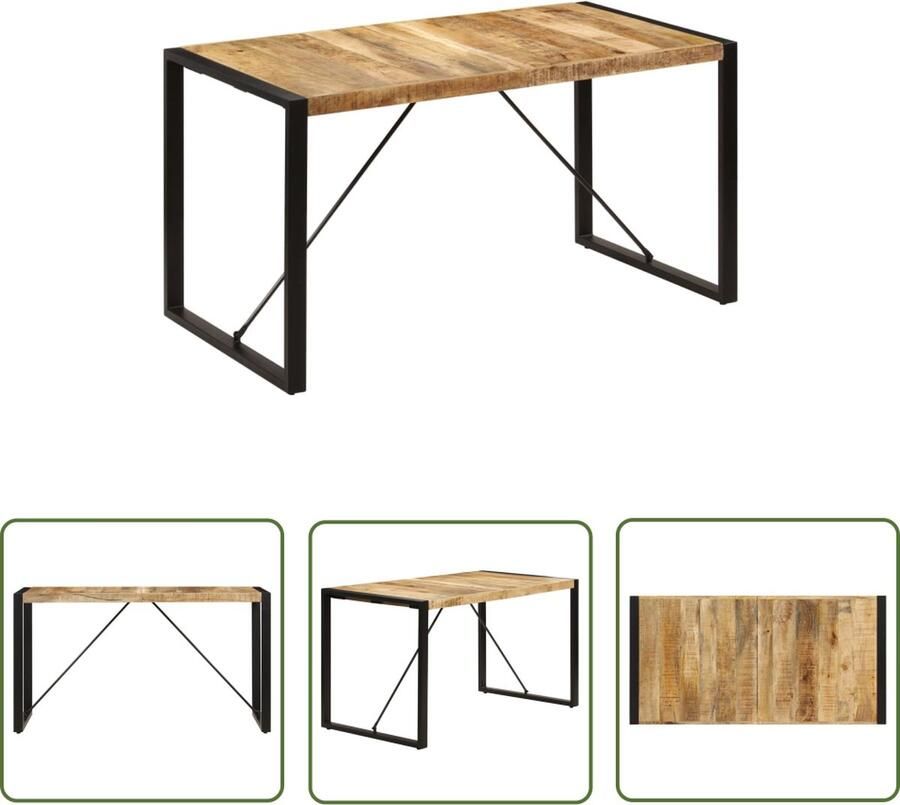 The Living Store Eettafel IndustriÃle Stijl Mangohout 140 x 70 x 75 cm Industriele Eettafel Mangohouten Eettafel Bruine Kleur Salontafels Diningtable
