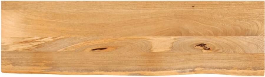 The Living Store Houten Tafelblad Massief Mangohout 100 x 40 x 3.8 cm Natuurlijke Rand Houten Tafelblad Mangohout Tafelblad Vervangen Naturel Tafelblad Vintage Tafelblad