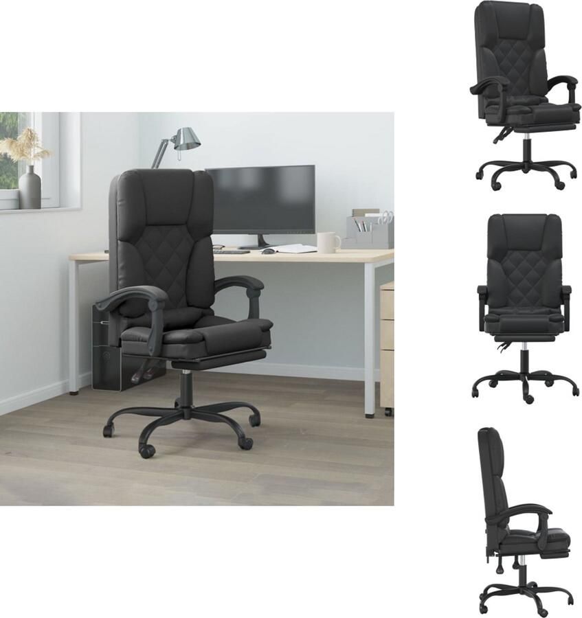 VidaXL Massage Bureaustoel Massage Bureaustoelen Massage Stoel Elektrische Bureaustoel Kantoorstoel massage verstelbaar kunstleer zwart