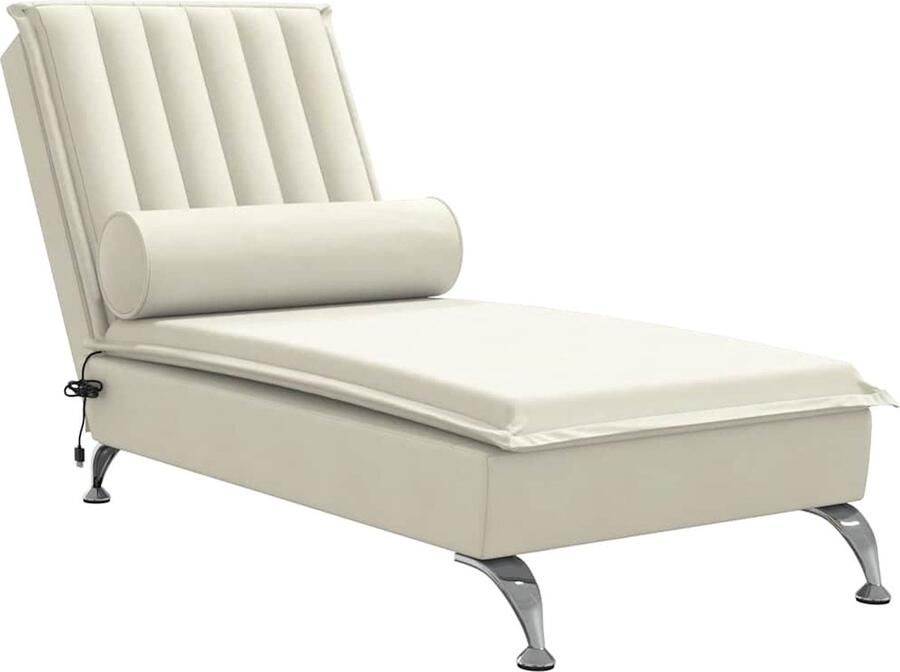 VidaXL Massage chaise longue met bolster fluweel roze