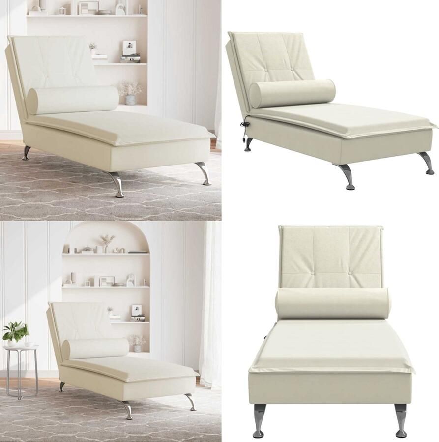 VidaXL Massage chaise longue met bolster fluweel roze Massage Chaise Longue Massage Chaise Longues Chaise Longue Stoel Chaise Longue Bank