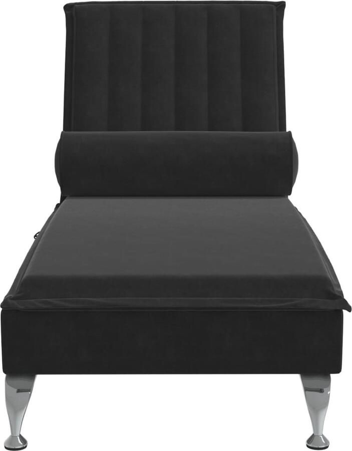 VidaXL -Massage-chaise-longue-met-bolster-fluweel-zwart - Foto 3