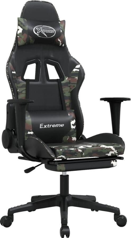 VidaXL -Massage-gamestoel-kunstleer-zwart-en-camouflage - Foto 3