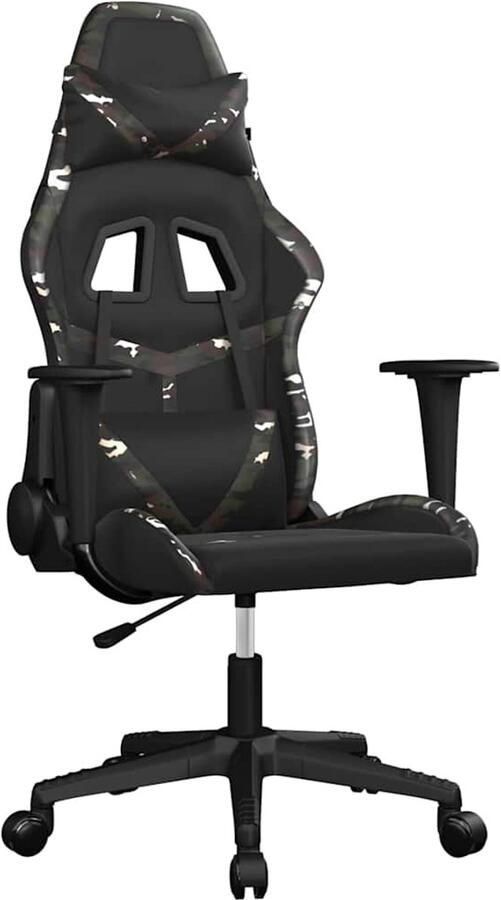 VidaXL -Massage-gamestoel-kunstleer-zwart-en-camouflage - Foto 4