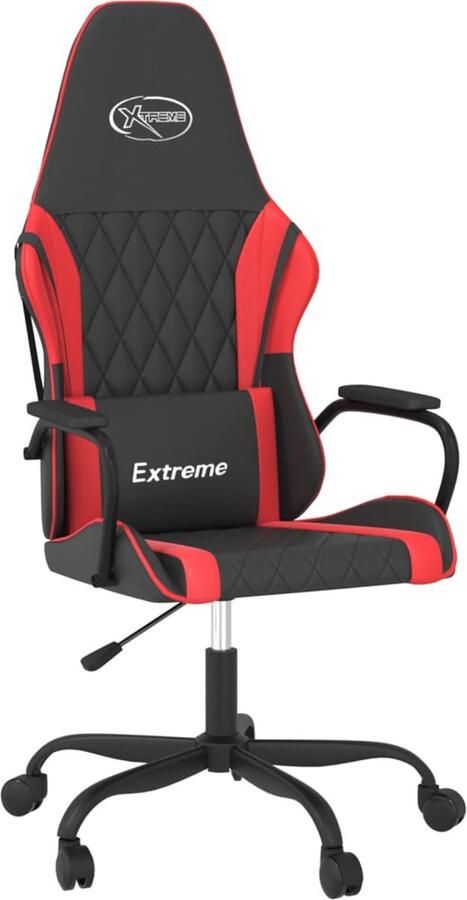 VidaXL Massage Gamestoel Kunstleer Zwart Rood Gamingstoel Gamingstoelen Televisiestoel Computer Stoel