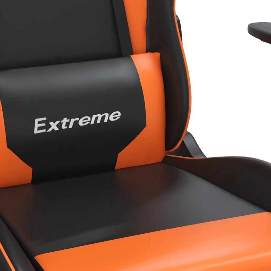 VidaXL Massage Gamestoel Kunstleer Zwart Oranje Gamestoel Gamingstoel Pc Stoel Bureaustoel Massagestoel Zwarte Gamestoel Oranjekleur