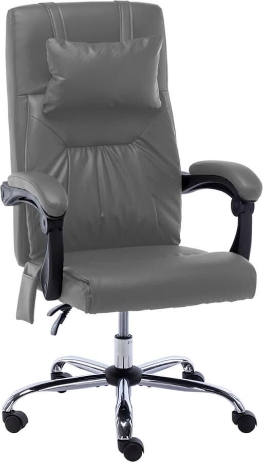 VidaXL Massage kantoorstoel kunstleer antraciet Kantoorstoel Ergonomische Stoel Massage Functie Ligfunctie Antraciet Bureaustool - Foto 2