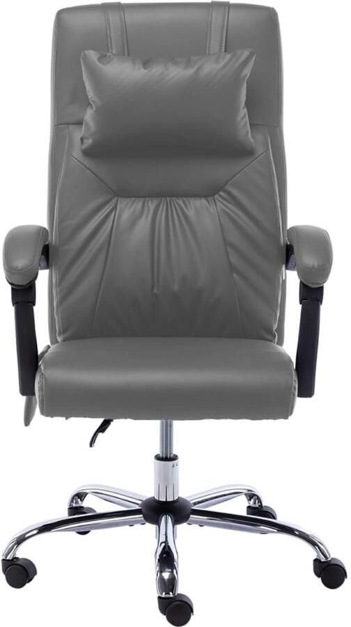 VidaXL Massage kantoorstoel kunstleer antraciet Kantoorstoel Ergonomische Stoel Massage Functie Ligfunctie Antraciet Bureaustool
