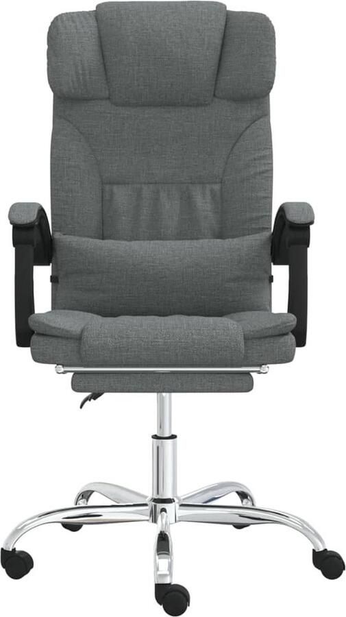 VidaXL Massage Kantoorstoel Stof Donkergrijs Kantoorstoel Bureaustoel Ergonomische Stoel Massage Functie Verstelbare Stoel Dark Grey Chair Grijs Bureaustoel Computerstoel Home Office Werkkamer Meubilair