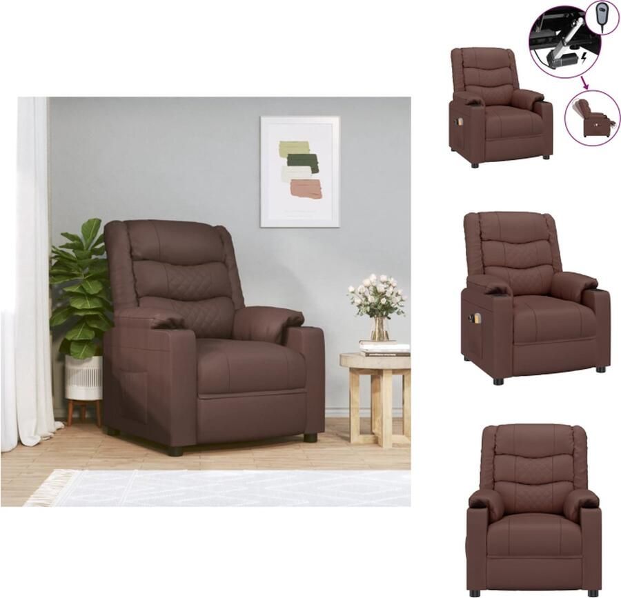 VidaXL Massagefauteuil Bruin Kunstleer Elektrisch Verstelbaar 78.5x95.5x100 cm Fauteuil