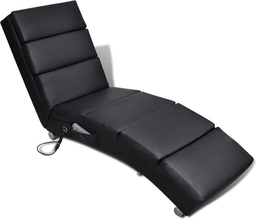 VidaXL Massagestoel Massagestoelen Elektrische Massagestoelen & Relaxfauteuils Massagelounger kunstleer zwart