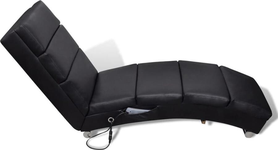 VidaXL Massagelounger Kunstleer Zwart Massagestoel Massage Fauteuil Elektrische Massagestoel Wellnessstoel Relaxfauteuil Zithoek - Foto 2