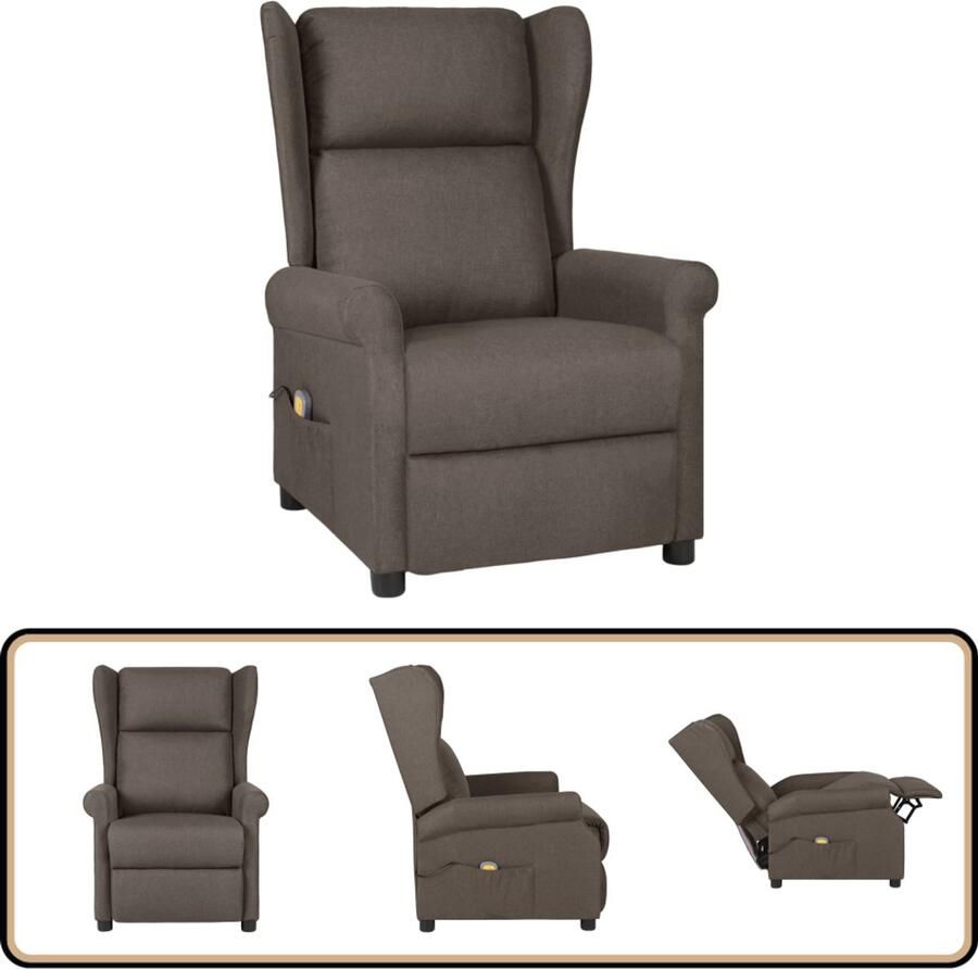 VidaXL Massagestoel Bruin Verstelbaar 6-punts massage Massagestoel Fauteuil Relaxstoel Ergonomische Stoel Massage Functie