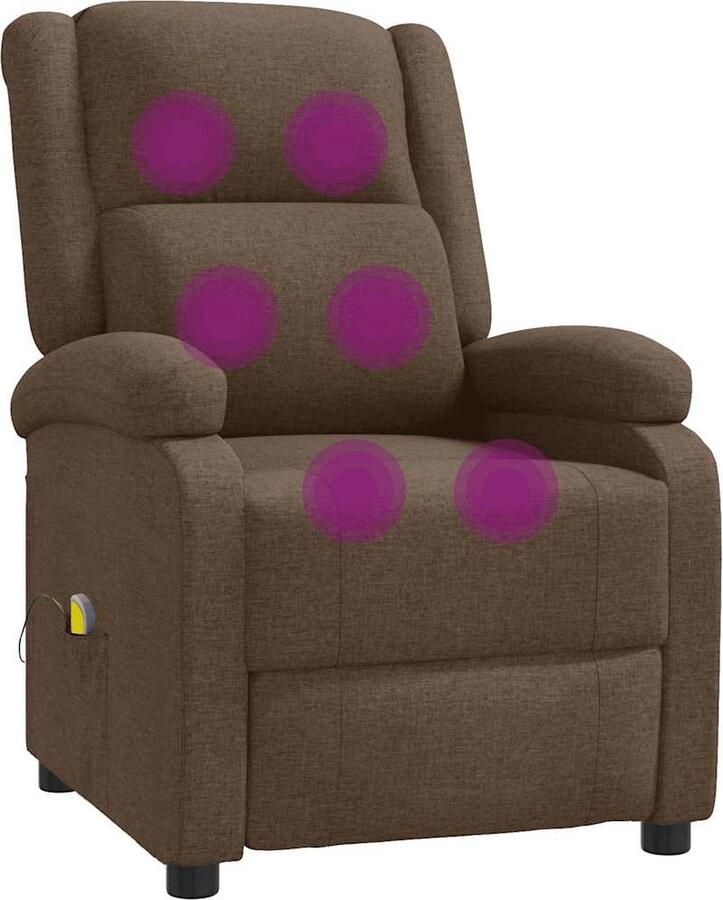 VidaXL Massagestoel Bruin Verstelbaar & USB