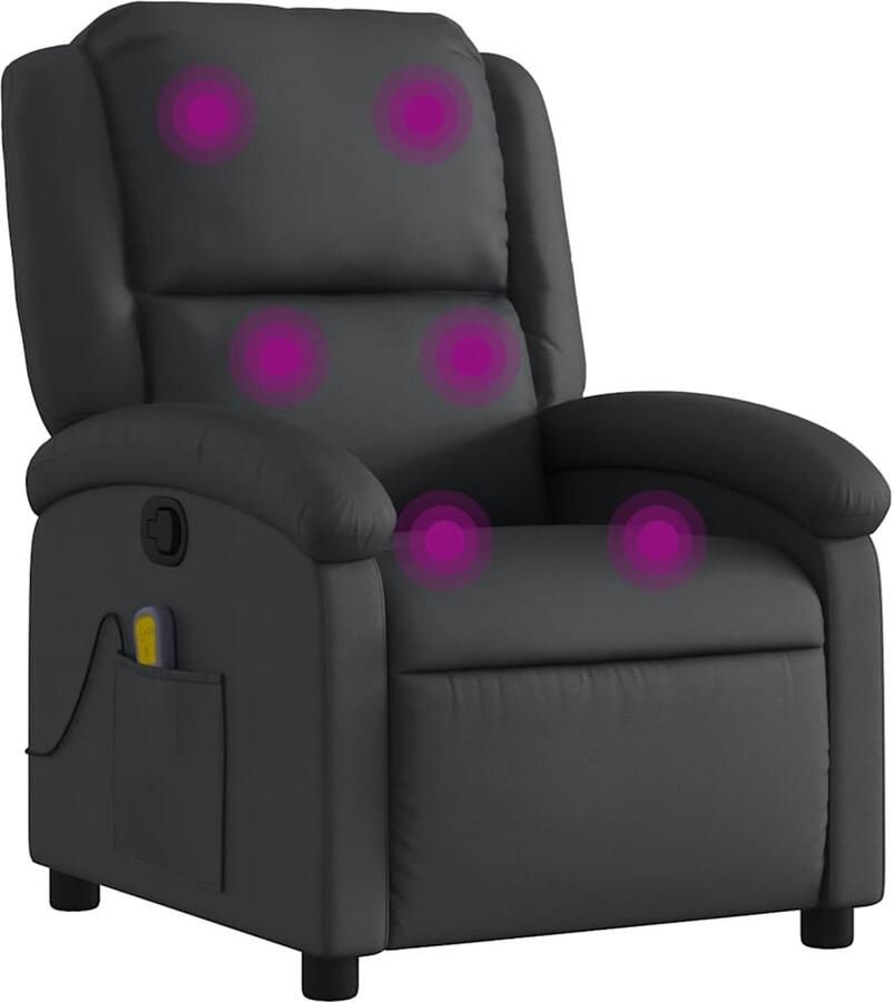 Vida XL vidaXL Massagestoel echt leer zwart-VXL-371793 - Foto 3