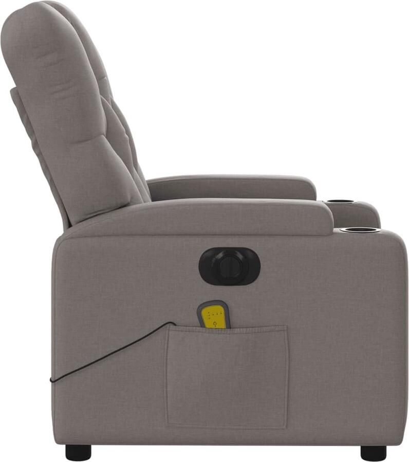 Vida XL vidaXL Massagestoel elektrisch verstelbaar stof taupe-VXL-3204706 - Foto 4