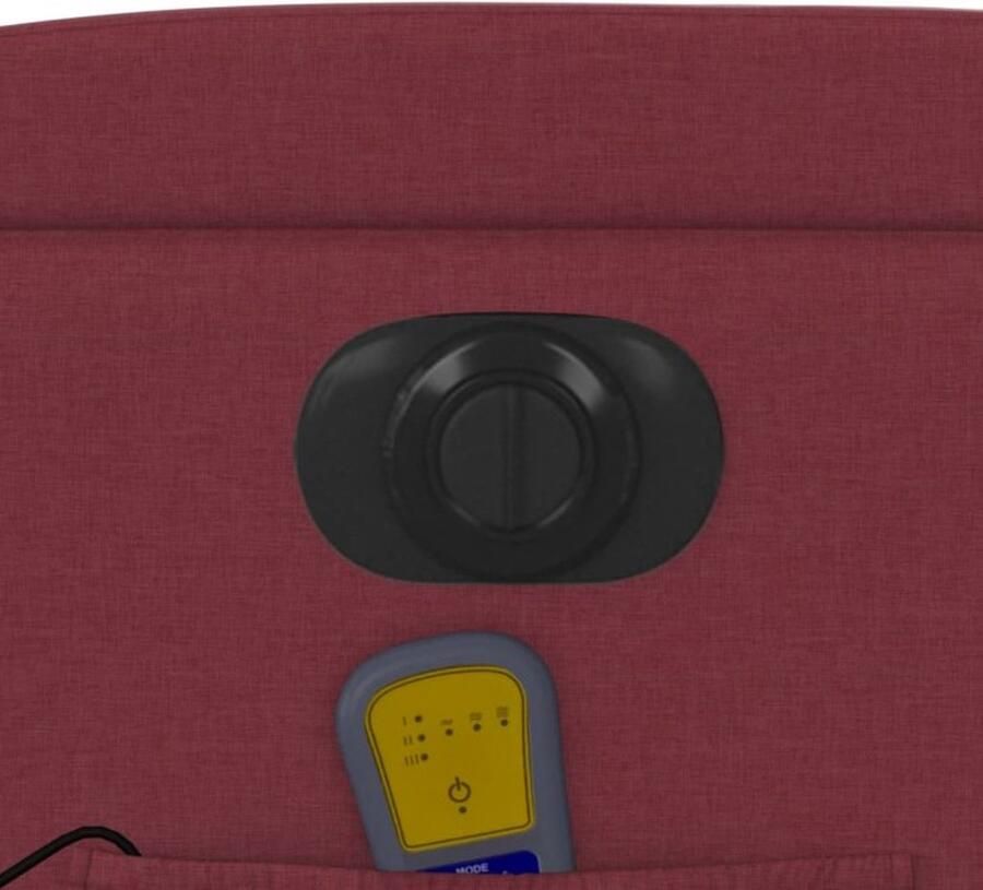 Vida XL vidaXL Massagestoel elektrisch verstelbaar stof wijnrood-VXL-3204473 - Foto 3