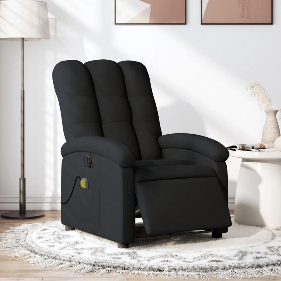 Vida XL vidaXL Massagestoel elektrisch verstelbaar stof zwart-VXL-3204082 - Foto 2