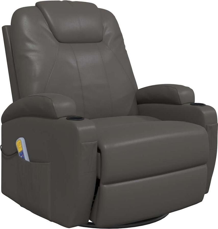 VidaXL Massagestoel Kunstleer Antraciet Elektrische Loungestoel Massagefauteuil Elektrisch Schommelsessel Ergonomische Stoel Lounge Stoel Fauteuils Massager Recliner Home Office Meubels Huiskamer Meubelen Luxe Stoel