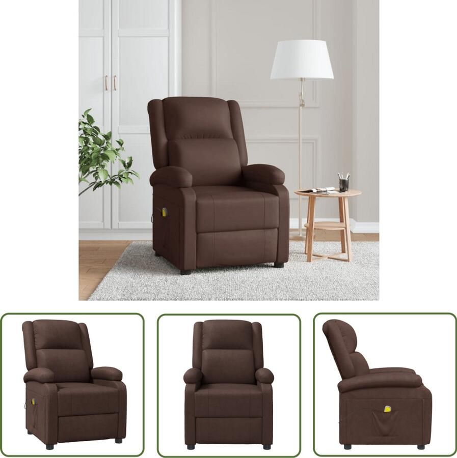 VidaXL Massagestoel kunstleer bruin Massagestoel Fauteuil Massage Kunstleer Bruin