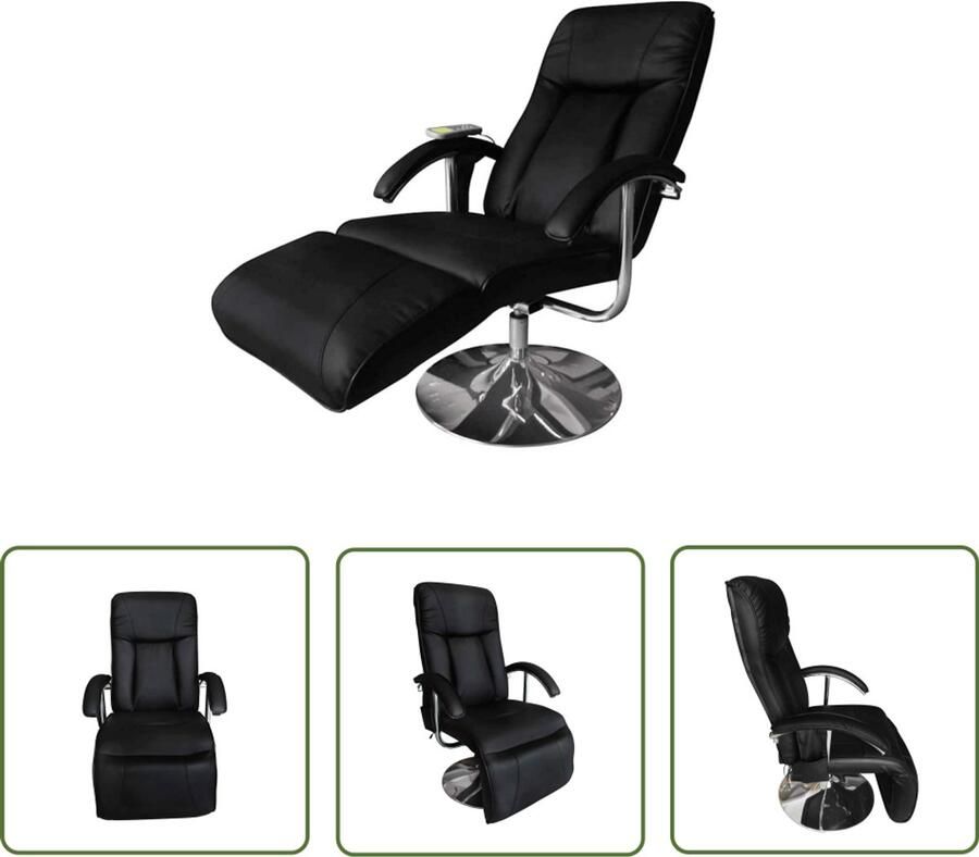 VidaXL Massagestoel Kunstleer Zwart Comfort & Luxe Massagestoel Relaxstoel Wellnessstoelen Elektrische Massagestoel Zithoek Kantoorstoel Ergonomic