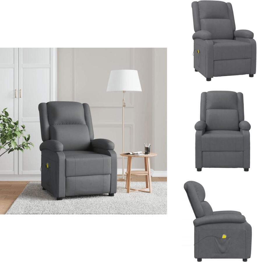 VidaXL Massagestoel Massagestoelen Fauteuil Relaxfauteuil Massagestoel kunstleer antracietkleurig