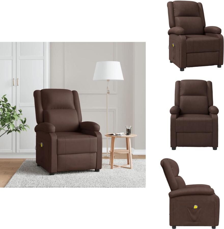 VidaXL Massagestoel Massagestoelen Fauteuil Relaxfauteuil Massagestoel kunstleer bruin