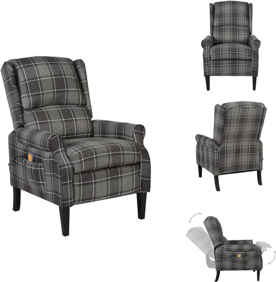 VidaXL Massagestoel Massagestoelen Verstelbare Massagestoel Verstelbare Massagestoelen Massagestoel verstelbaar stof grijs