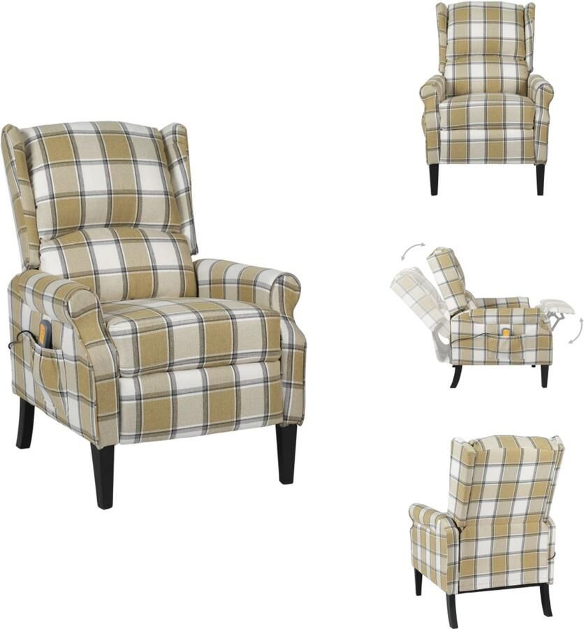 VidaXL Massagestoel Massagestoelen Verstelbare Massagestoel Verstelbare Massagestoelen Massagestoel verstelbaar stof groen