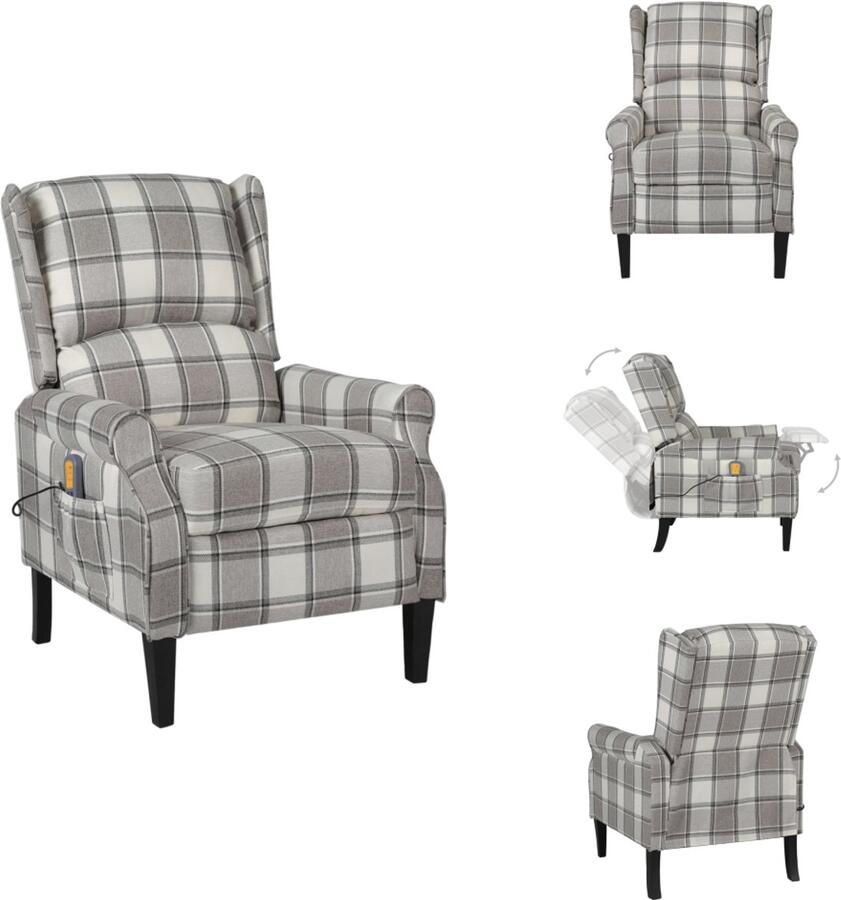 VidaXL Massagestoel Massagestoelen Verstelbare Massagestoel Verstelbare Massagestoelen Massagestoel verstelbaar stof grijs