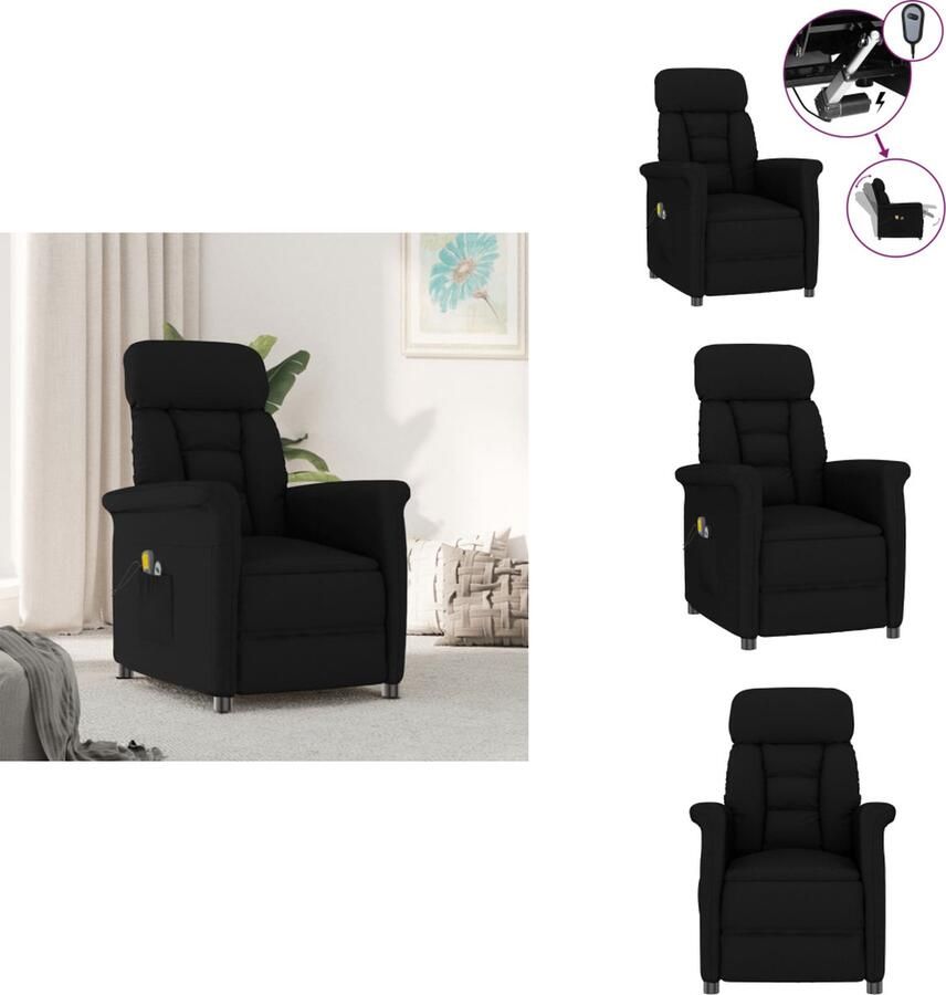 VidaXL Massagestoel Massagestoelen Zitstoel Leunstoel Massagestoel elektrisch kunstsuèdeleer zwart
